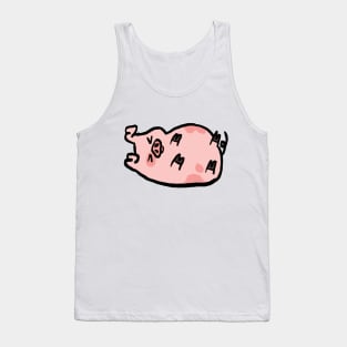 Cute Cartoon Piggy Rolling in Bliss Tank Top